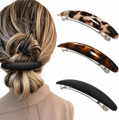 Produktbild von 3 Haarspangen für Damen, 10,2 cm große französische Haarclips, rutschfest und bruchsicher, für dickes bis dünnes Haar