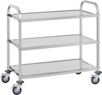 Produktbild von Famanu Servierwagen 160 kg Tragkraft - 84 x 43 cm, verstellbare Rollen