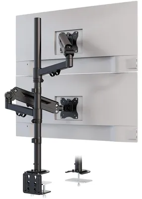 Productafbeelding van Monitorstandaard dubbel - 17 tot 40 inch - 12 kg per scherm - Vesa 75 en 100 - Zwart