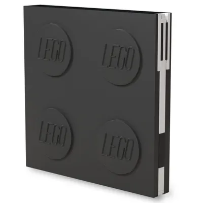 Produktbild von LEGO - verschließbares Notizbuch mit Gelstift (15,8 x 2 x 15,8cm), Farbe:schwarz