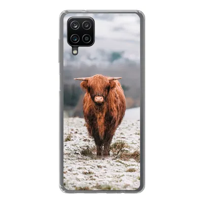 Produktbild von MuchoWow® Handyhülle Schutzhülle Hülle für Samsung Galaxy A12 Schottischer Highlander - Schnee - Berg Silikon Softcase Handy Hülle - Bild