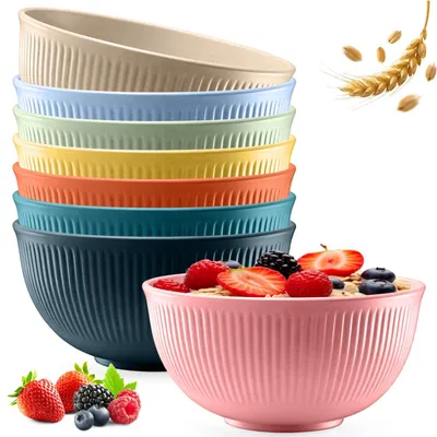 8er-Set Müslischalen, unzerbrechlich, mikrowellengeeignet, 14,9 cm, bunt