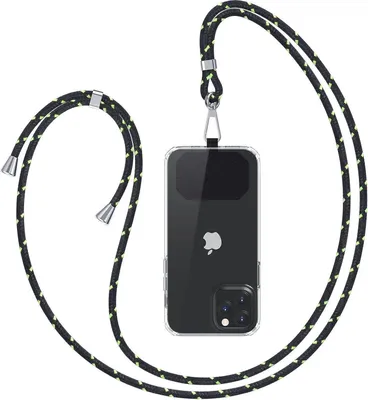 Immagine prodotto di GUMO-LONG Collana universale per telefoni cellulari - Nero Verde - Collana di alta qualità per ogni smartphone
