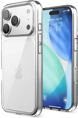 Image de Coque en silicone transparente pour iPhone 17 Pro – Étui de protection pour téléphone avec dos transparent – Résistant aux chocs – Fin et protecteur