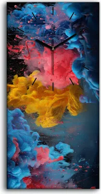 Produktbild von Wanduhr Bürouhr Leinwand Bild Geräuschlos 30x60 Malerei Abstrakte Kunst - schwarze Hände