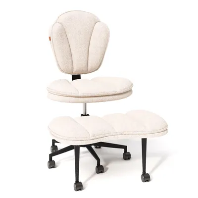 Immagine prodotto di Sedia da ufficio ergonomica, sedia da meditazione ergonomica con rotelle e supporto lombare, sedia per ADHD, sedia da scrivania, sedia da computer, poltrona direzionale, bianca
