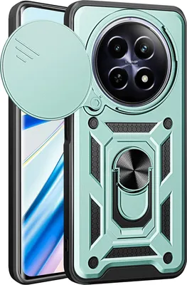 Produktbild von Hülle für Realme 12 Magnetische Ring Ständer Halter Dia Kameraschutz TPU Bumper Silikon Schutzhülle Grün