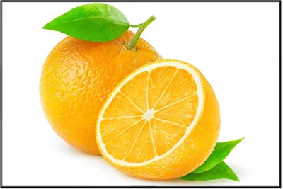 Produktbild von Wallario Wandbild Saftige Orangen vor weißem Hintergrund, Größe: 61 x 91,50 cm, Poster mit schwarzem Aluminiumrahmen