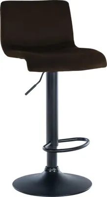 Produktbild von CLP Barhocker Hover Samtbezug höhenverstellbar drehbar mit Rückenlehne braun Material Gestell Metall matt schwarz