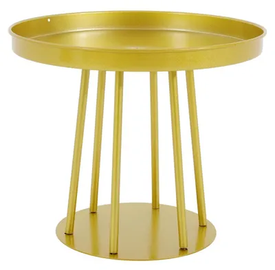 Produktbild von Blumenständer - Pflanzenständer für Blumentöpfe - Rundes Design - Metallgestell - Gold