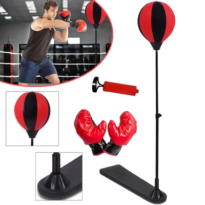 Produktbild von Boxsack, Punchingball, Box Set mit Rutschfestem Fußpedal, inkl. Boxhandschuhen Pumpe, Ideal für Stressabbau Fitness