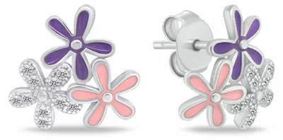 Produktbild von Verspielte Silberohrringe Blumen EA1087W