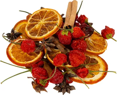 Produktbild von Weihnachtsdeko aus Orangenscheiben mit Zimt und Sternen für Tischdekoration