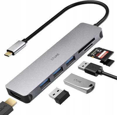 Produktbild von LTUAE USB-C Hub 7-in-1 mit 4K HDMI und SD-Kartenleser
