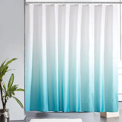 Produktbild von Duschvorhang Überlänge Badvorhang Anti-Schimmel Wasserdicht Polyester Aquamarine 240x200cm mit 16 Haken