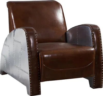 Immagine prodotto di Cocktailsessel Leder Vintage Ledersessel Sessel Aviator Lounge Club Möbel Sofa