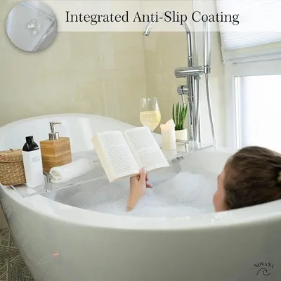 Image de Étagère de salle de bain en verre acrylique, 78 cm, pour la salle de bain – Accessoire de décoration pour la salle de bain