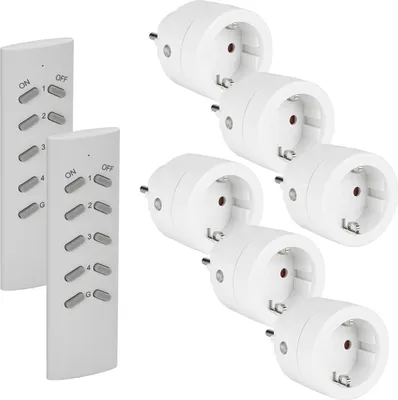 Produktbild von SEC24 HAF760S2 Funksteckdosen mit Fernbedienung, 3680 Watt Funksteckdose,Programmierbar Schaltbare Steckdose (6) mit Fernbedienung (2), für Innen