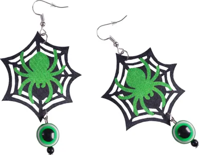 Image de Boucles d'oreilles sorcière/araignées d'Halloween