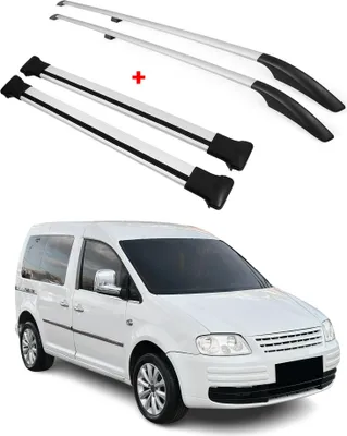 Obrázek produktu pro Sada střešních nosičů pro VW Caddy 3 (2003–2015), L1, hliník, šedá, 4 ks
