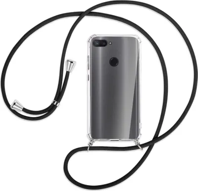 Produktbild von Handykette Backcover-Schutzhülle mit Band (Metall silberfarben) für Xiaomi Mi 8 Lite - schwarz