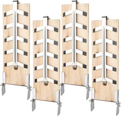 Productafbeelding van Cederhouten Zalmplanken met Roestvrijstalen Houder - Set van 4 voor Grillen en BBQ