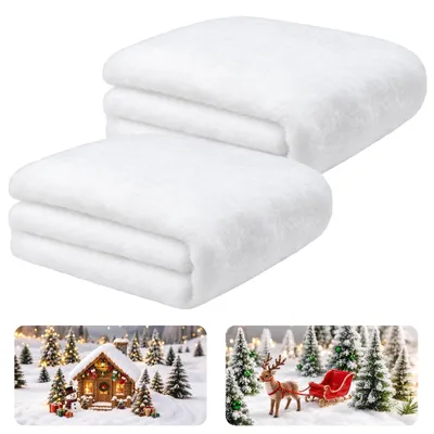 Kunstsneeuwmatte 2er Set 80×300 cm weiße Polyesterfaser