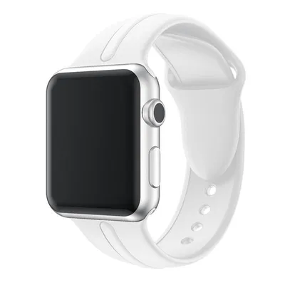 Produktbild von CoverKingz Smartwatch-Armband Silikon Weiß für Apple Watch Series 10/9/8/7/6/SE/5/4 in 45/44/42mm, sportlich, mit innovativem Verschluss und anpassbarer Länge 165-225mm
