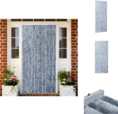 Immagine prodotto di vidaXL Tenda zanzariera argento 90x220 cm ciniglia - zanzariera