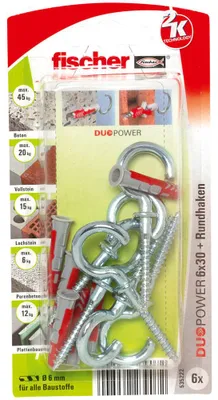Produktbild von Fischer Dübel-Set Duopower 6.0 x 30 mm - 6 Stück