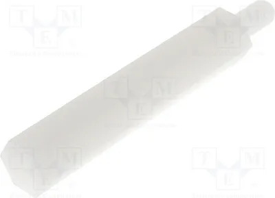 Produktbild von 10x Distanzmuffe mit Gewinde 28,5mm Distanzhülsen aus Kuntoff M3 M3 sechskant