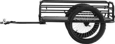 Immagine prodotto di Rimorchio per biciclette, portata 125 kg, rimorchio da trasporto, pieghevole e stivabile, chiusura rapida con attacco universale, ruote da 50,8 cm, adatte alla maggior parte delle ruote di biciclette, telaio Acciaio al carbonio