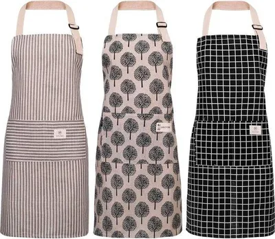 Produktbild von Famanu Küchenschürze 3-teilig verstellbar mit Taschen - Grau