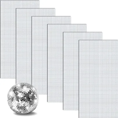Productafbeelding van Mozaïektegels - Zelfklevend - 5 x 5 mm - Vierkant - Spiegeltegels - Knutselen - Hoeden - Interieurdecoraties - Kaarten - Collages - Zilver