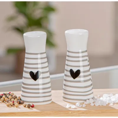 Produktbild von 2tlg. Set Salz-/ & Pfefferstreuer Amore weiß, Gilde Handwerk