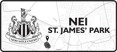 Immagine prodotto di Newcastle United FC - Targa "Route To" TA13646 (Taglia unica) (Bianco/Nero)