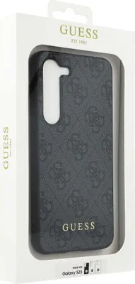 Productafbeelding van Guess telefoonhoesje Guhcs23Sg4Gfgr voor de S23 S911 - Grijs, stevige hoes met 4G, metalen logo in goud