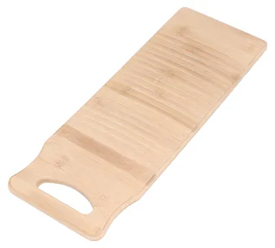 Zdjęcie produktu dla Drewniana deska do prania z bambusa, kolor naturalny, długość ok. 50 cm, wykonana z grubszego, naturalnego bambusa, odporna na zużycie, solidna i trwała