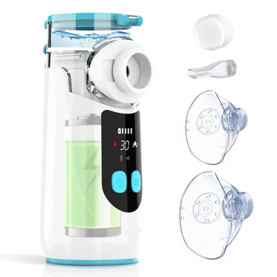 Produktbild von Inhalationsgerät, Inhaliergerät für Erwachsene Kinder Baby, Wiederaufladbarer USB C Vernebler Inhalator mit Digitalanzeige, Leise Tragbarer Inhalator