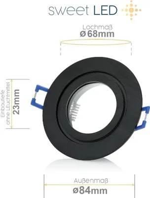Produktbild von Einbaustrahler Bad LED 6xSpots IP44 Aluminium 7W warmweiß rund schwarz gebürstet