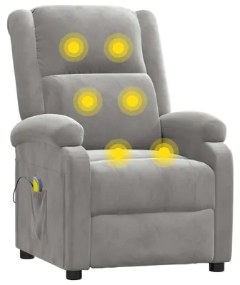 Obrázek produktu pro masážní křeslo vidaXL Light Grey Velvet