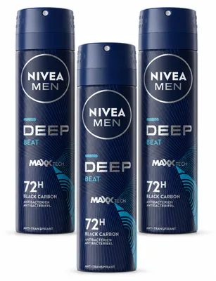 Imagen del producto de 3 unidades de NIVEA MEN Deospray Deep Beat - 150 ml - Paquete económico