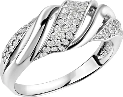 Produktbild von V Ring 925/- Sterling Silber weiß 058 (18,5) Zirkonia weiß 360272105-9