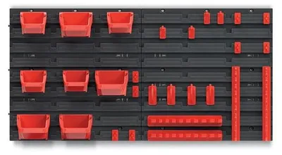 Obrázok produktu pre Zavesiteľný panel ORDERLINE s 8 priehradkami na náradie + sada háčikov BINEER - 780 x 130 x 395 mm