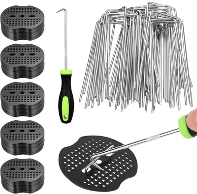 Image de Ancres de sol - Crochets de jardin - Fixations pour jardin - Acier galvanisé - 50 pièces - Argenté