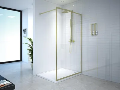AGIONO Duschwand 140x200 Cm – 8 Mm ESG Sicherheitsglas, Easy-Clean, Matt-schwarzes Aluminiumprofil, Inkl. Haltestange