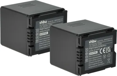 Produktbild von vhbw 2x Akku kompatibel mit Panasonic NV-GS60, NV-GS55K, NV-GS70, NV-GS500, NV-GS50, NV-GS400 Videokamera Camcorder (1500 mAh, 7,2 V, Li-Ion)