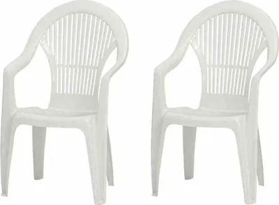 Produktbild von PROGARDEN Vega SET 2x Stapelsessel weiß Kunststoff M73533
