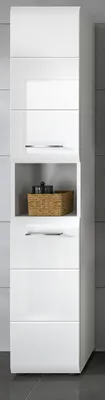 Produktbild von Badezimmer Hochschrank "Cover" in weiß Hochglanz Badschrank 30 x 185 cm