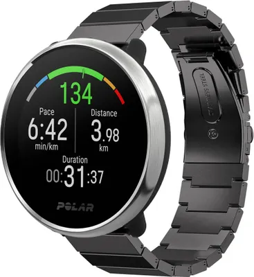Produktbild von Strap-it Metallarmband - Kompatibel mit Polar Ignite Armband Ersatzarmband Edelstahl Gliederarmband Sportuhr zubehör für Polar Unite Armband Schwarz
